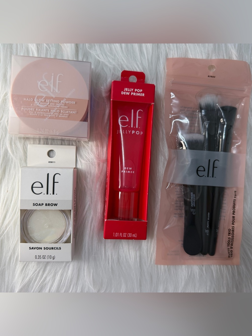 ELF FACE BUNDLE - Value Set | Brows, Setting Powder, Brushes, Jelly Pop Primer